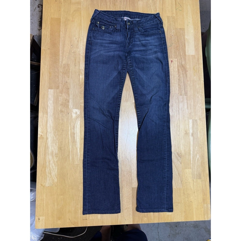 True Religion Big Buddha Women's Jeans Size 27 Blue Denim Straight Leg